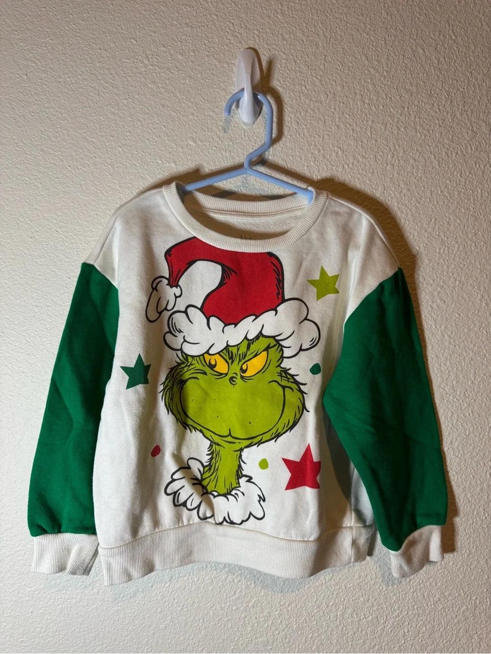 Grinch Holiday Sweatshirt with Green Sleeves